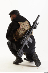 Whole Body Weapons-Rifle Man Pose with machine rifle White Army Athletic Bearded Studio photo references